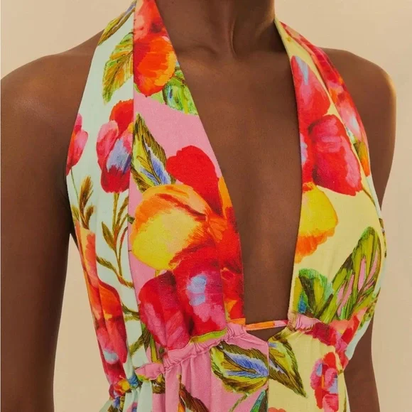 FARM Rio Multicolor Floral Halter Dress - Picture 3 of 7